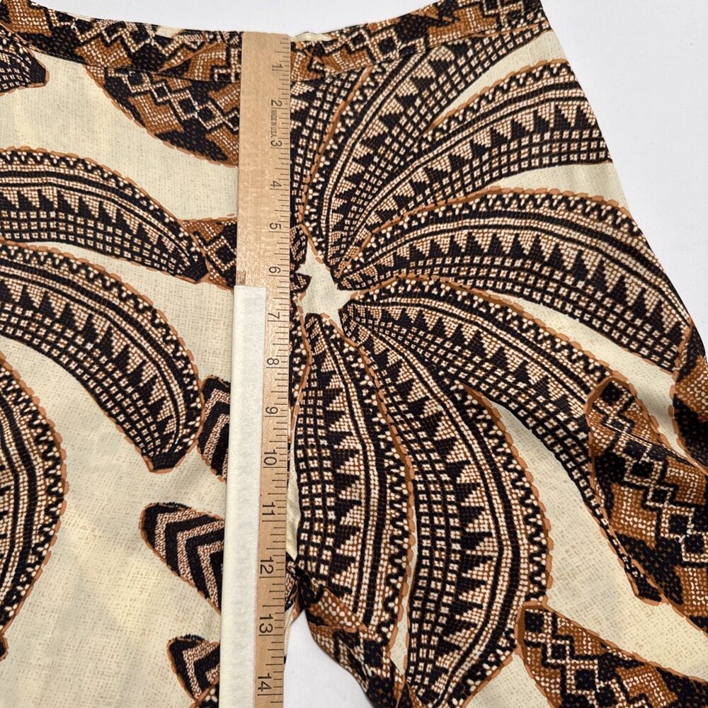 Farm Rio XS Pants Sand Yawanawa Banana Flare Bell Bottom Tropical NW0T - Picture 9 of 10